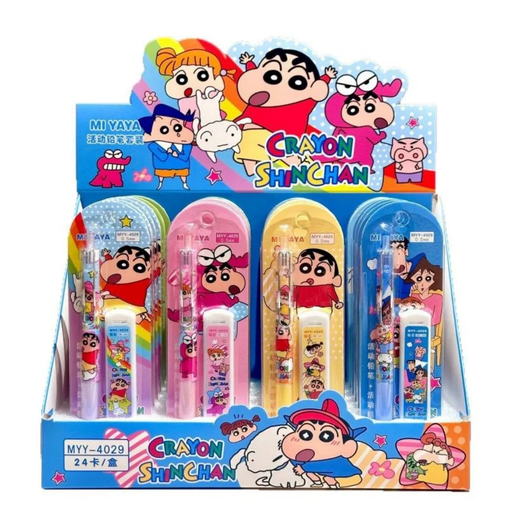 

1/8 шт. Kawaii Crayon Shin-Chan, набор механических карандашей, канцелярские принадлежности для студентов, школьные канцелярские товары, автоматический карандаш, оптовая продажа