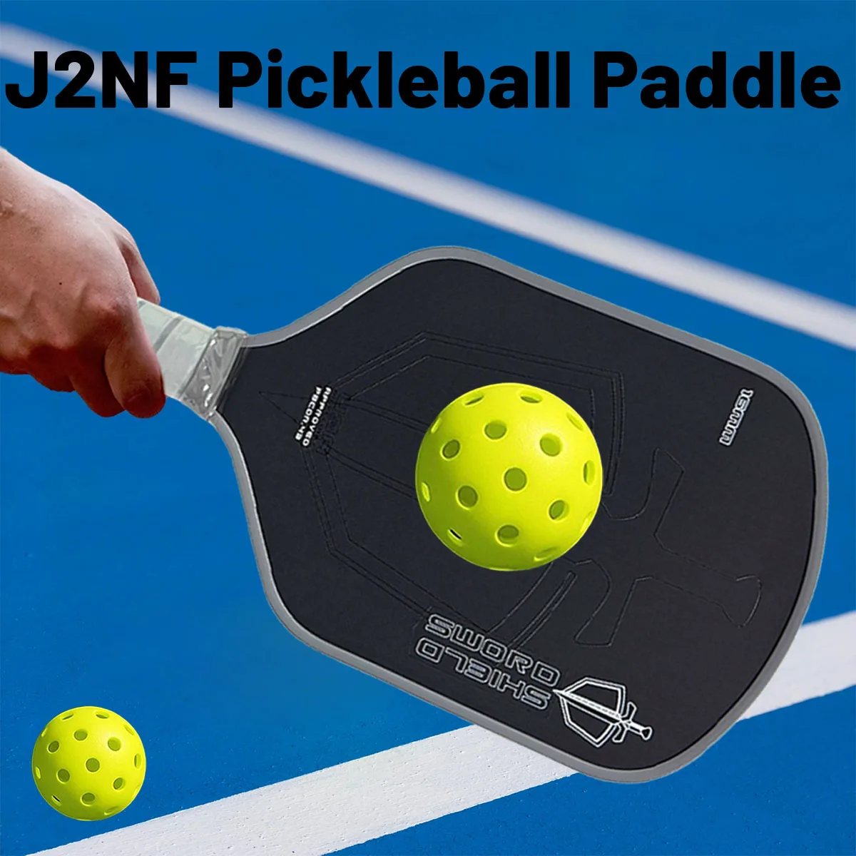 

J2nf 16-миллиметровое весло для меча и щита Pickleball, Gen. 4,5 мульти-плотность, полностью плавающая пена — поворотный сердечник