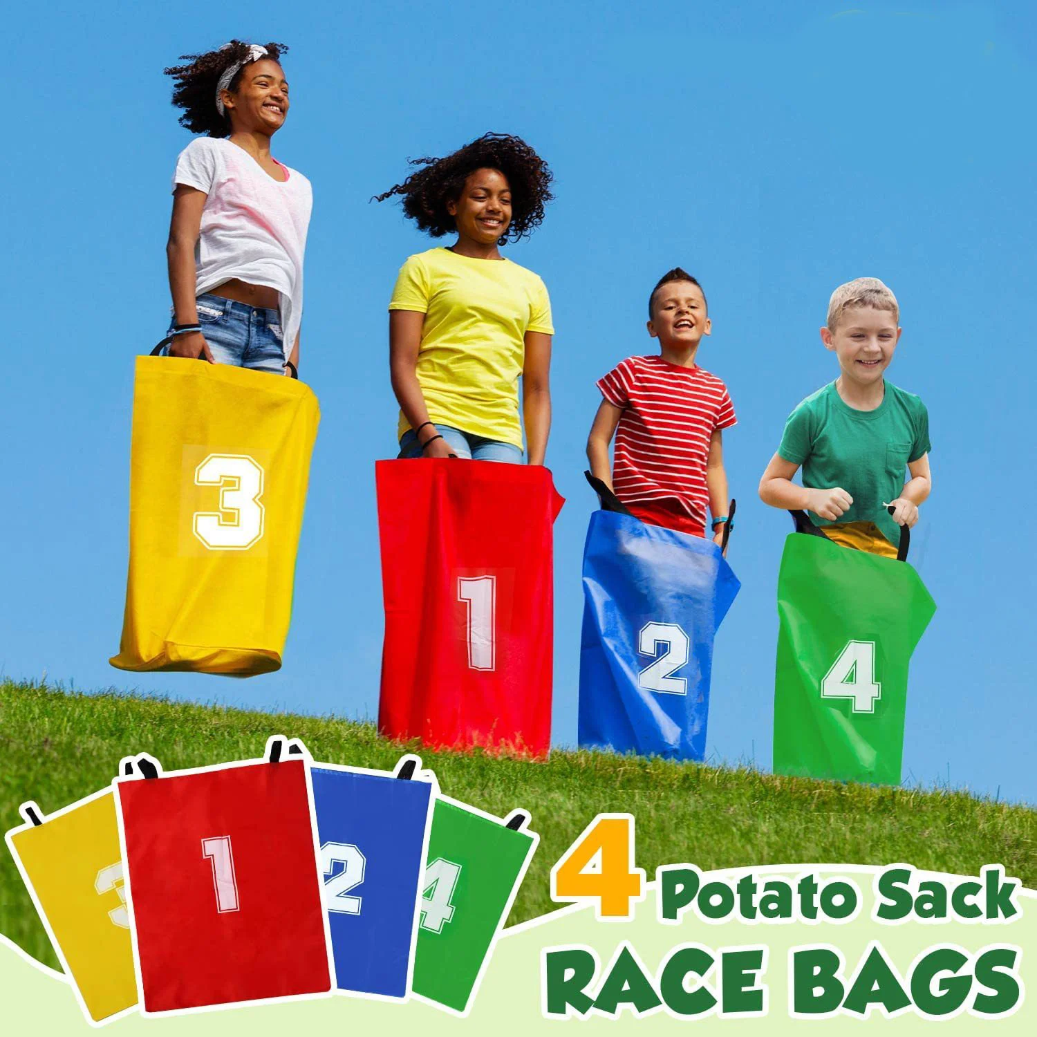 Kangaroo Jumping Bag Sack Race Games Parent-child Interactive Sense Training Kids Preschool Toys 4Pcs Fun Outdoor Sports Props