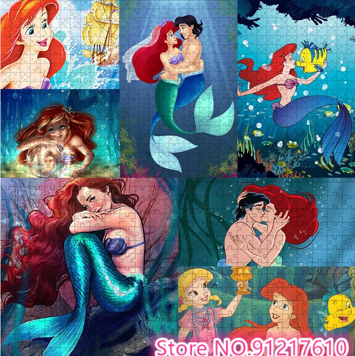 

Disney Mermaid Princess 1000 Piece Jigsaw Puzzle Adventure Children's Brain Burning Game Puzzle Gift Preferred