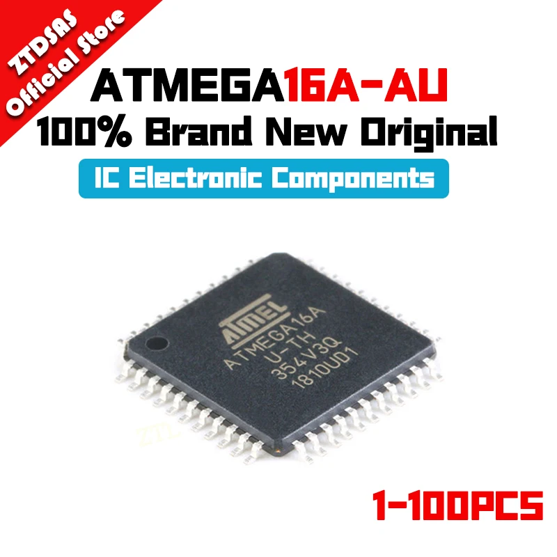 1-100PCS ATMEGA16A-AU ATMEGA16A ATMEGA16 ATMEGA ATMEL IC MCU TQFP-44 Chip