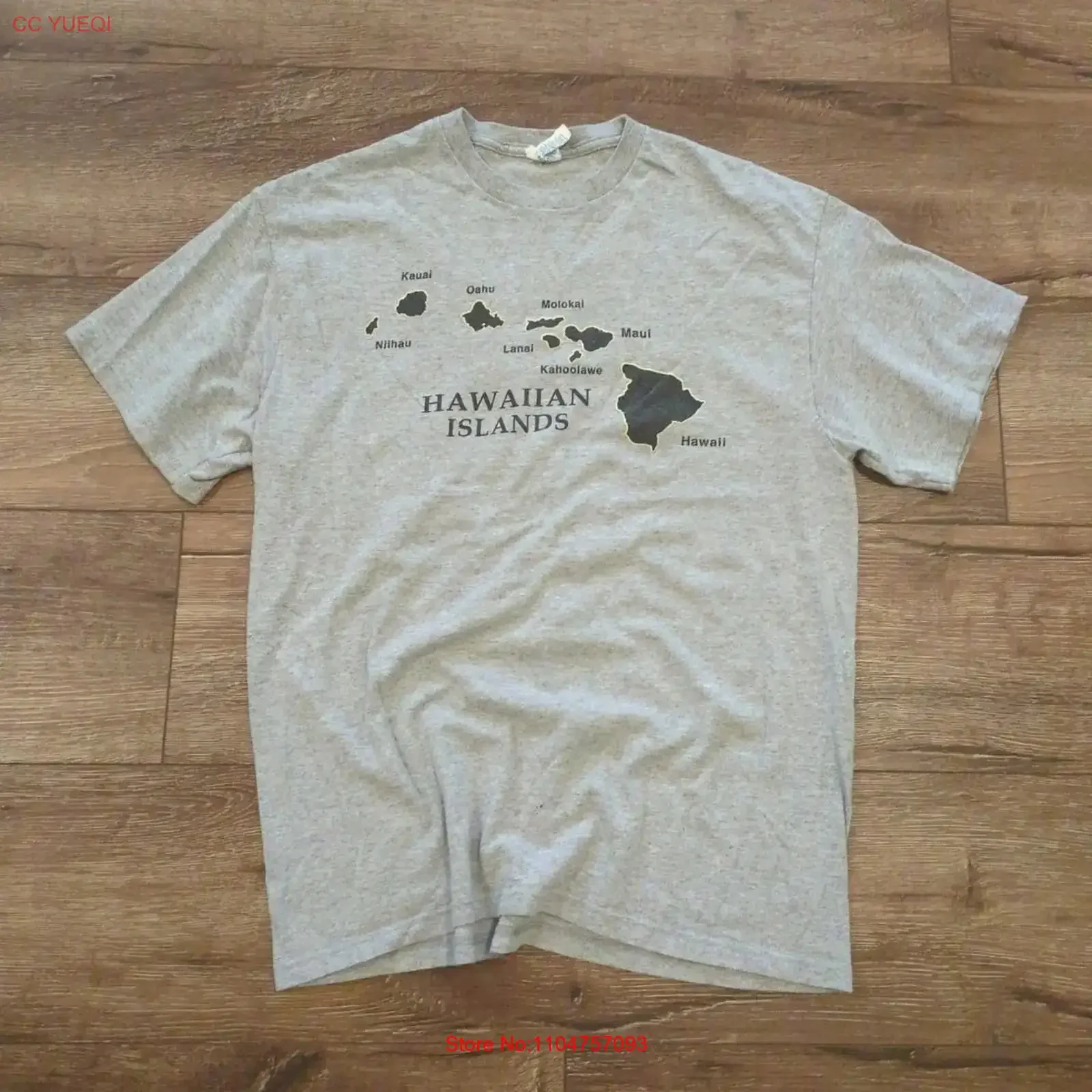 Camiseta VTG de las Islas Hawaianas para Adultos, Talla Grande, Mapa de Maui, Molokai y Kauai, Estilo Surf, Skate, Y2K, Vintage, Lavada, Unisex, Cómoda, Ropa Urbana