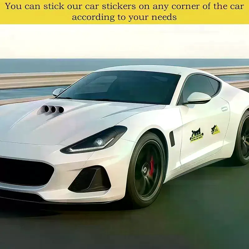 Black Cat Reflective Sticker For New Car Drivers, Please Be Patient, Car Decoration Sticker, Safe Driving. - view 4