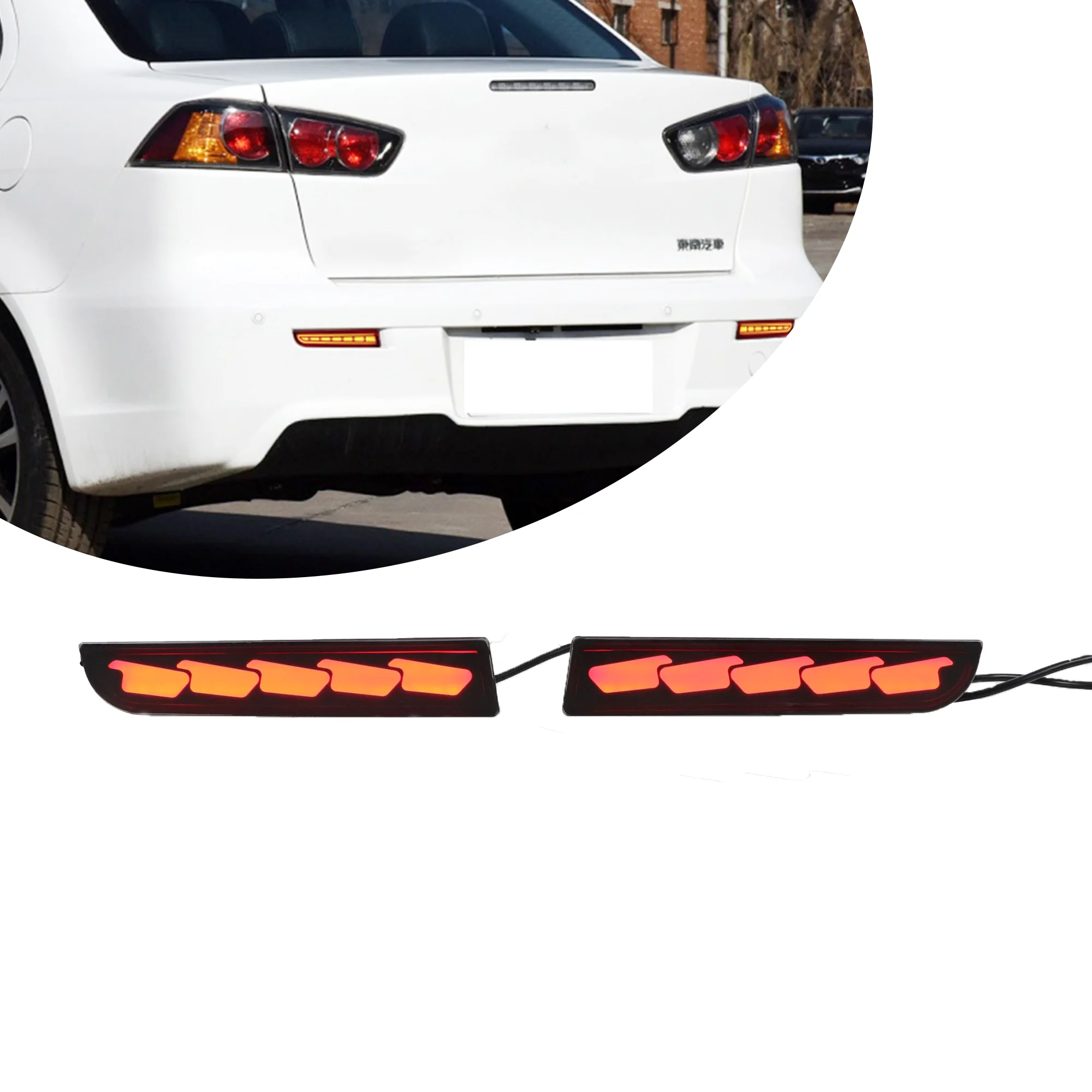 

Автомобильный стоп-сигнал для Mitsubishi Lancer Evo 2008-2018 года, светодиодный задний фонарь, поворотный, Singal, бампер, фонарь в сборе, Automoblie Turning