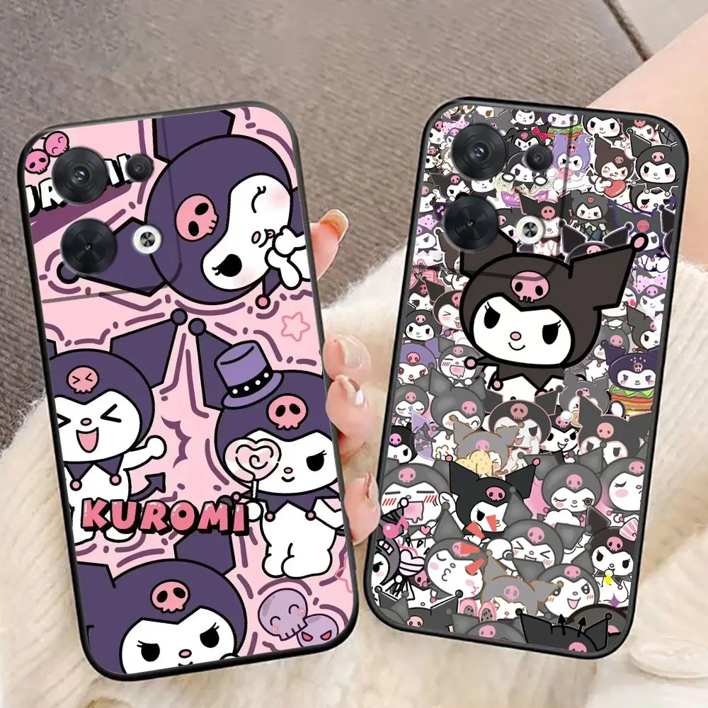 Cute Kawaii Cat Kuromi Cover Phone Case For OPPO RENO 11 11F 10 8T 8 7Z 7 6Z 6 5 5F 4 4F LITE PRO TPU Case Funda Coque Shell