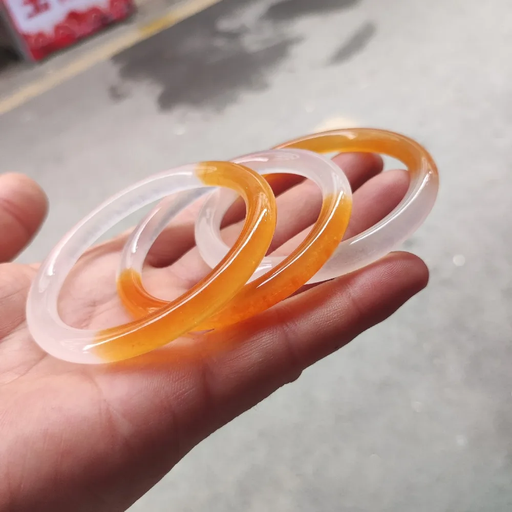 

Ice Half Mountain Half Water Bracelet Yellow Jade Bracelet Fashionable and Versatile jade bracelet bangle bangles for women