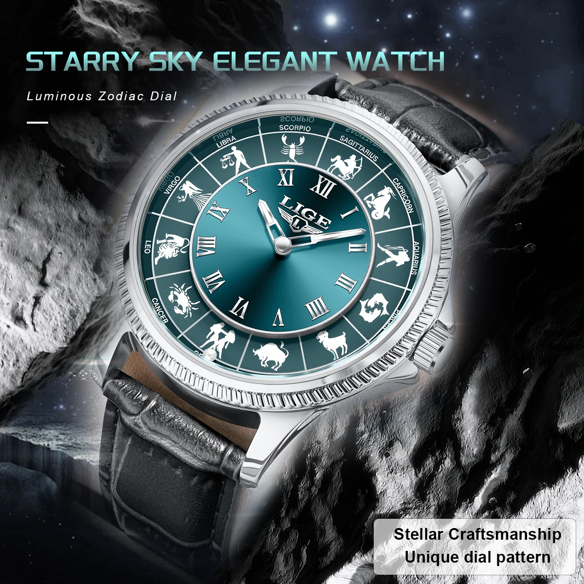 LIGE Fashion Watches for Men Features Quartz Wristwatch Luminous Leather Luxury Men's Watches Relogios Masculino Men's Gift+BOX