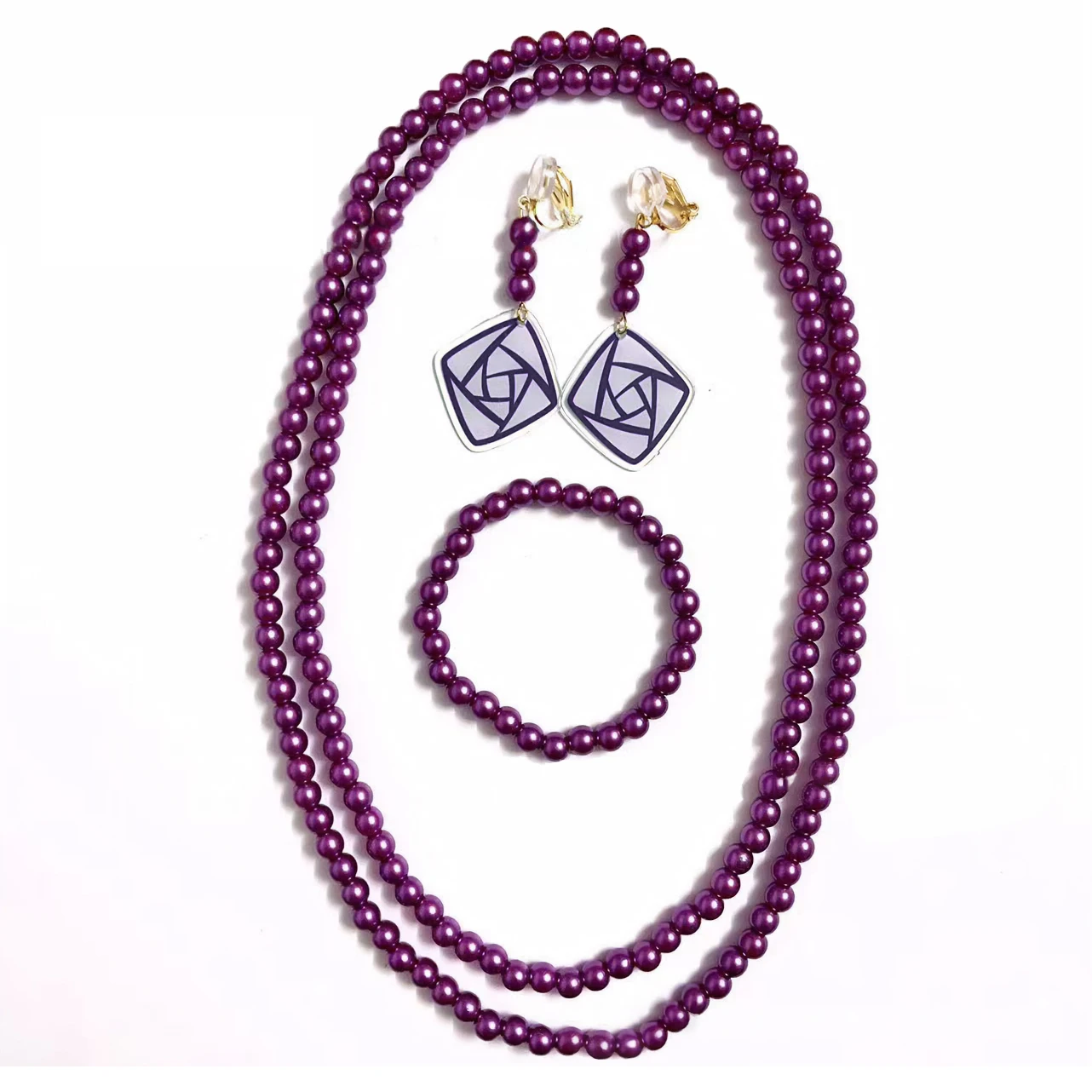 New Movie Wish Asha Princess Accessories for Girls Cosplay Purple Jewelry Necklace Earring Set Carnival Party Xmas Gifts