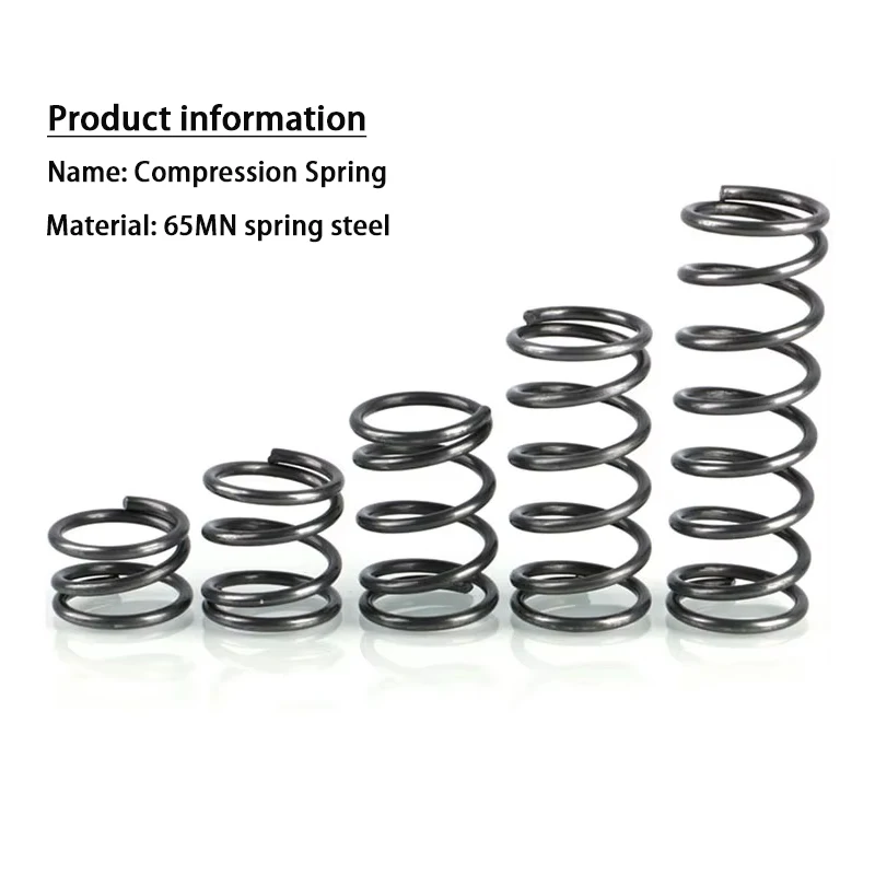 Drahtdurchmesser 1,0 mm, 10 Stück, 65 Mn Stahl, Mikro, kleine Druckfeder, Außendurchmesser: 5 mm–20 mm, Länge 10 mm ~ 100 mm, anpassbar – Detail 4