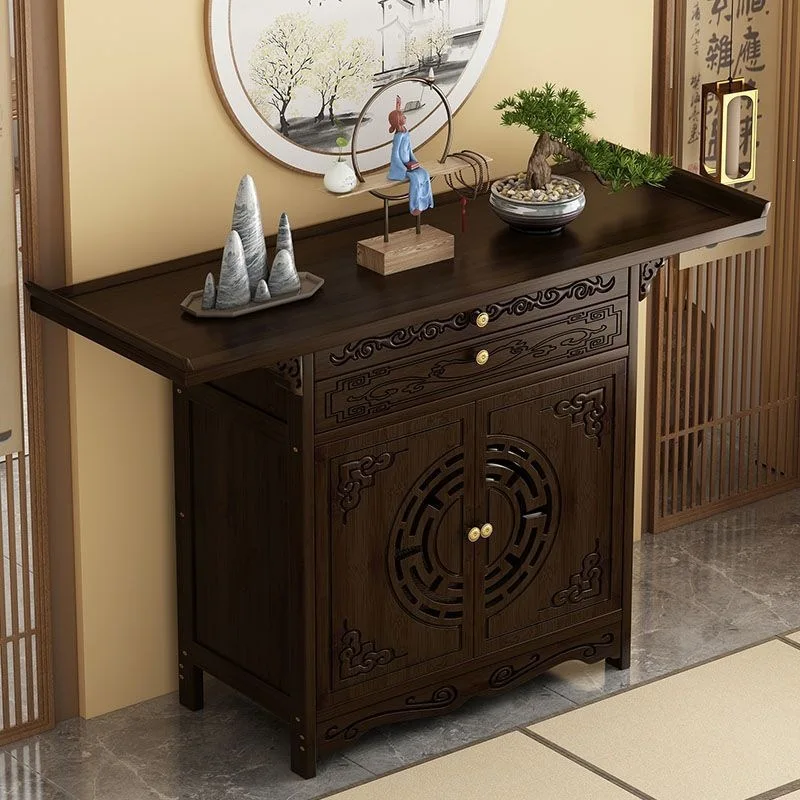YFY Shrine New Chinese-style vertical cabinet God of Wealth offering table  Shentai  incense case  statue Guanyin  offering
