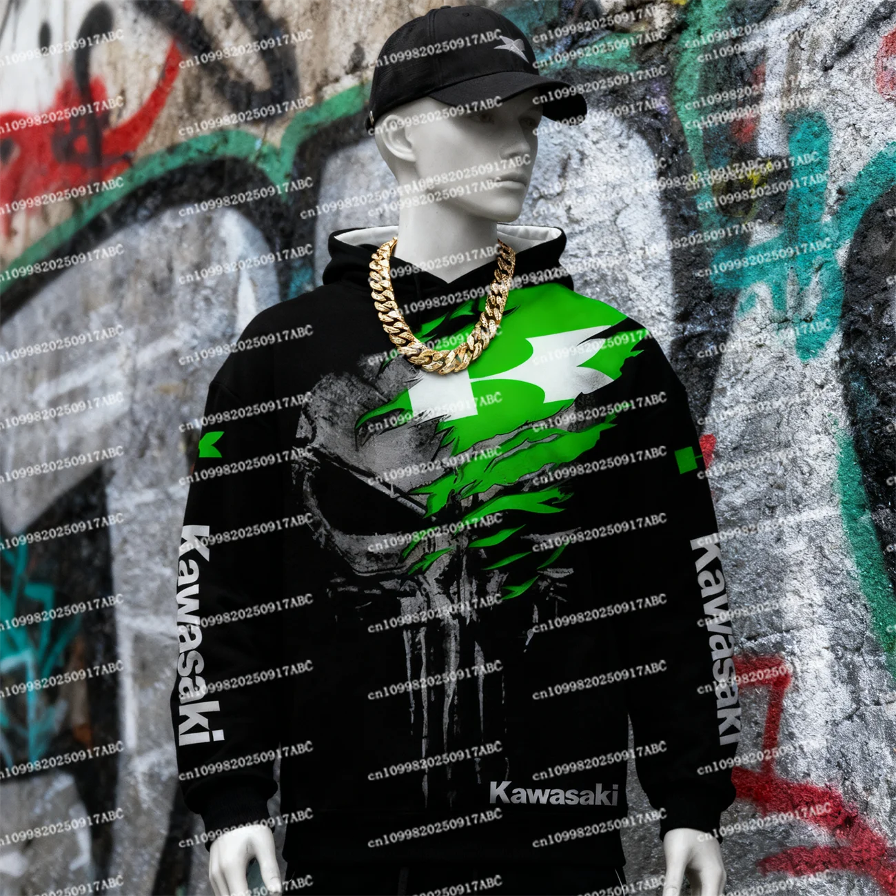 

（Kawasaki ）Autumn Men Hoodie Top New 3D Printed Casual Sports Fashion Adult Hoodie Sport and Children's Hoodie Women Hoodie