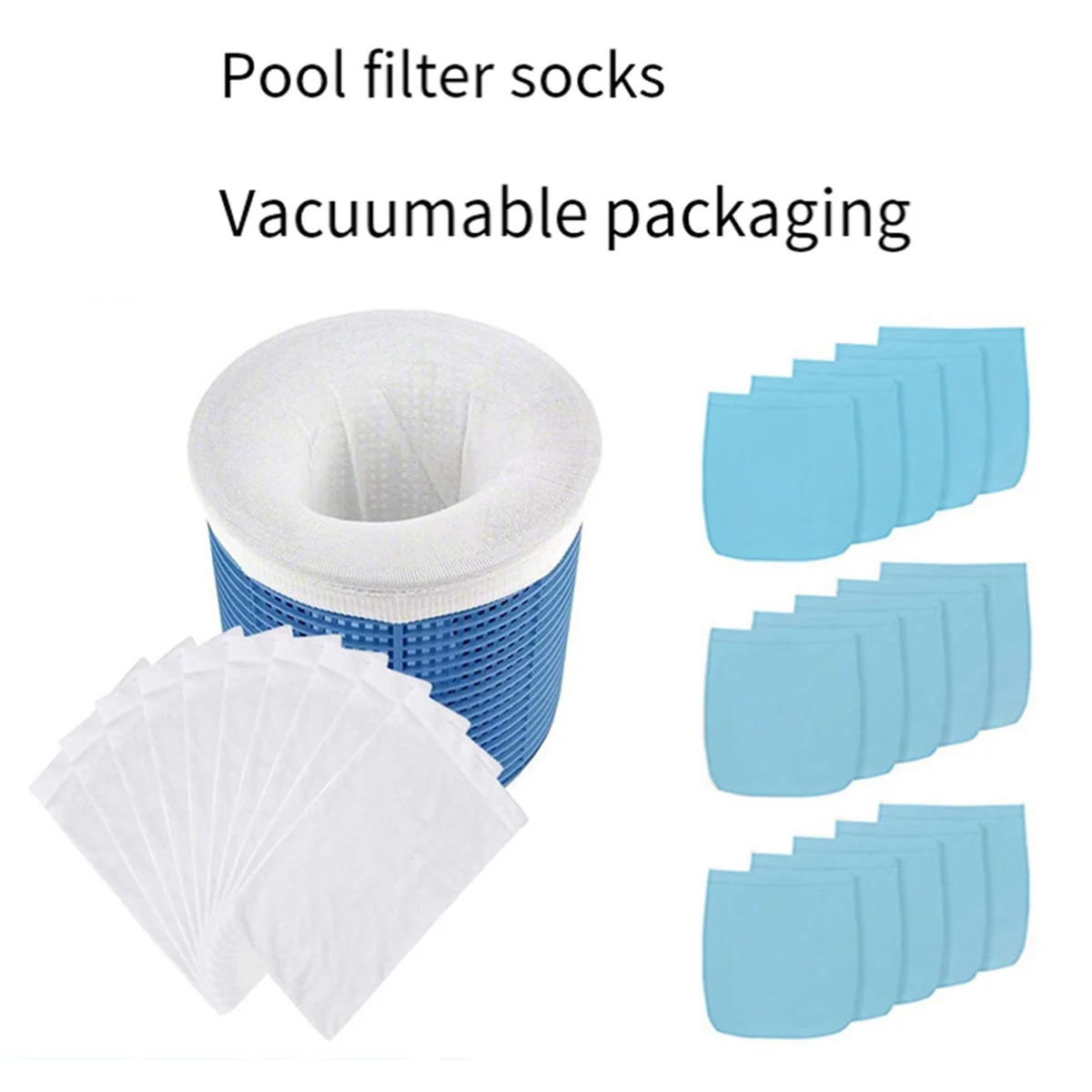 AT77 10PCS Pool Skimmer Filter Pool Skimmer Sock Reusable Filter Baskets Cleaner Network Swimming Pool Cleaning Equipment