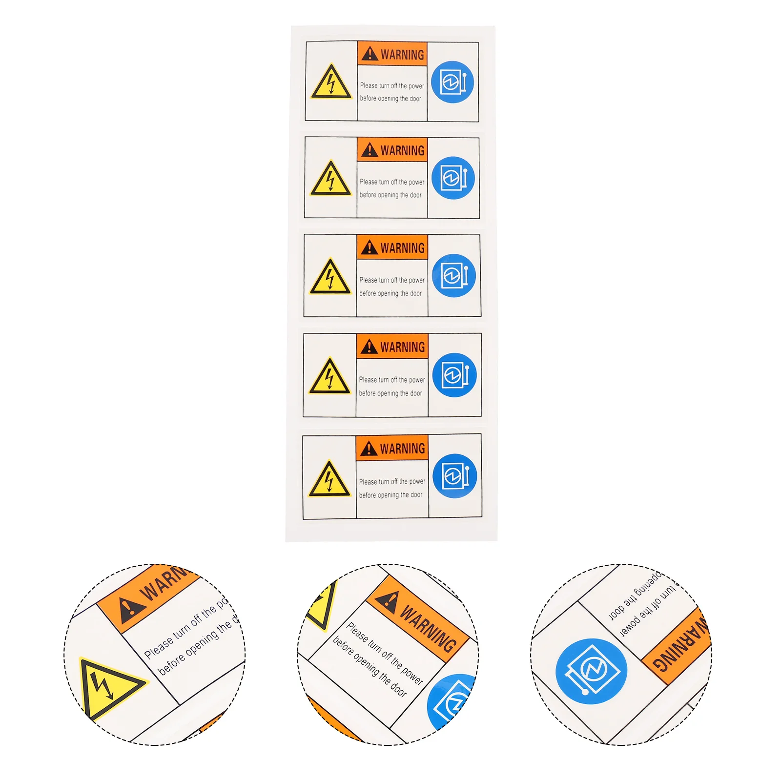 5-częściowe naklejki Uważaj na porażenie prądem Logo Ostrzeżenie maszyny Naklejki Naklejki Niebieski znak bezpieczeństwa