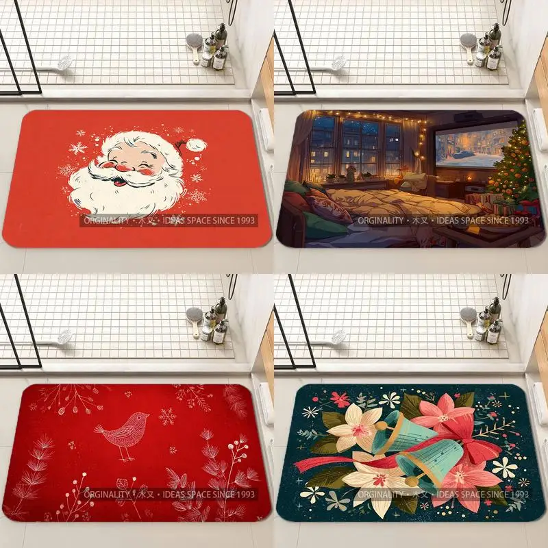 

Cute Santa Pattern Mat Living Room Decoration Home Sofa Non-Slip Carpet Study Bedroom Tatami Children'S Soft Floor Mat