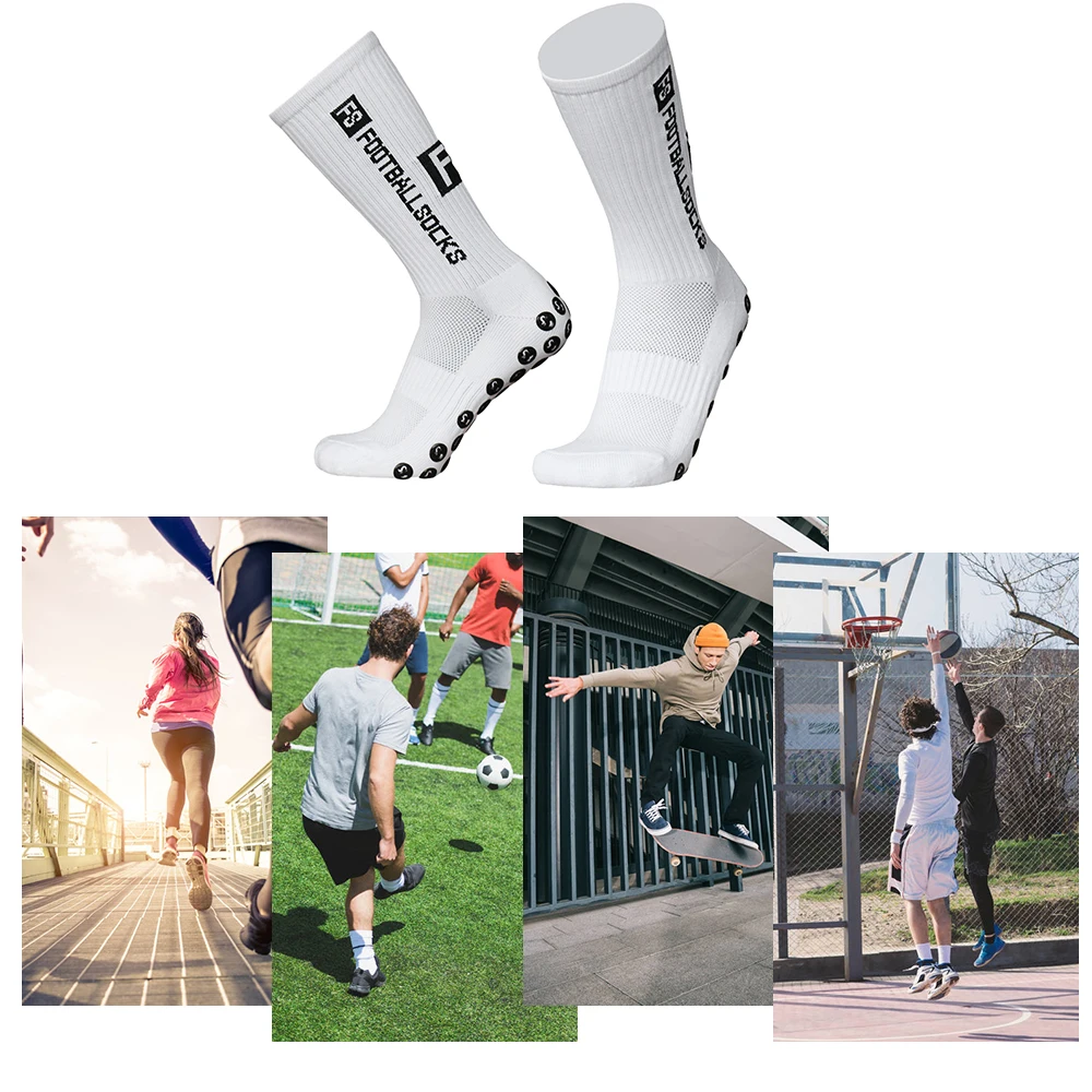 3 Packs Sports Socks Athletic Stockings Anti-slip Quick Dry Football Soccer Socks For Football Basketball Hockey Running Cycle