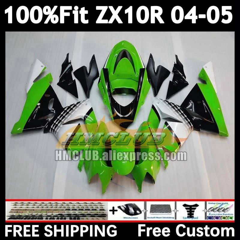 Injection Body For KAWASAKI NINJA ZX 1000 ZX 10R 10 R ZX-10R 167No.14 stock green ZX1000CC 1000CC ZX10R 04 05 2004 2005 Fairing