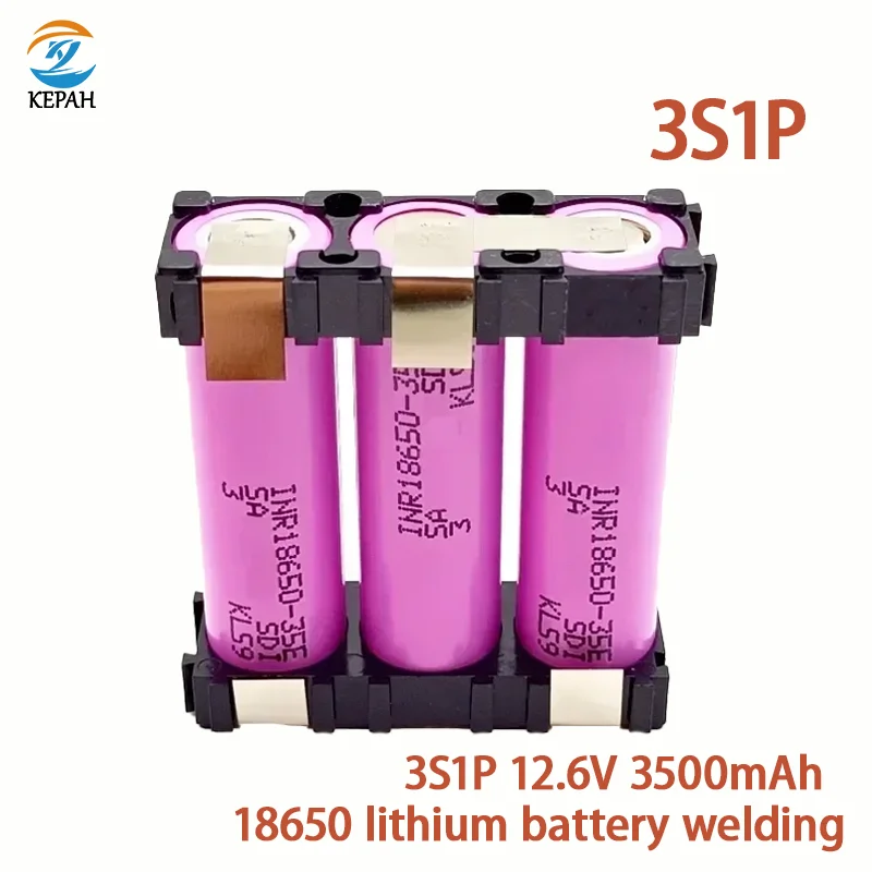 šroubováková baterie, svářečská baterie 18650 35E, 3500 mAh/7000 mAh, 2S, 3S, 4S, 5S, 6S, 1P, 2P, 8,4 V, 12,6 V, 16,8 V, 21 V, 25,2 V - náhled 3