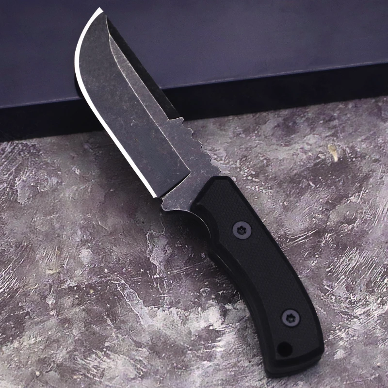 Nuevo Mini cuchillo recto de acero 440C para exteriores con funda K, cuchillo de Camping portátil EDC, cuchillo de herramienta multifuncional de