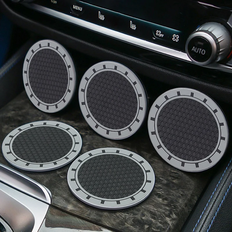 Universal Car Coasters Water Cup Slots Non-Slip Waterproof Water Cup Mat Cup Holder Insert Pad Automotive Decoration Accessories