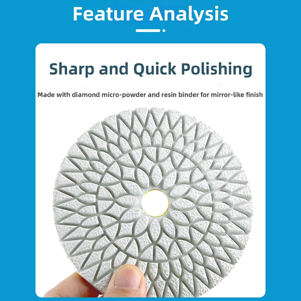 

Marble Restoration Stone Polishing 4 Inch 100mm Diameter Granite Concrete Refinishing Noise Reduction Soft Body