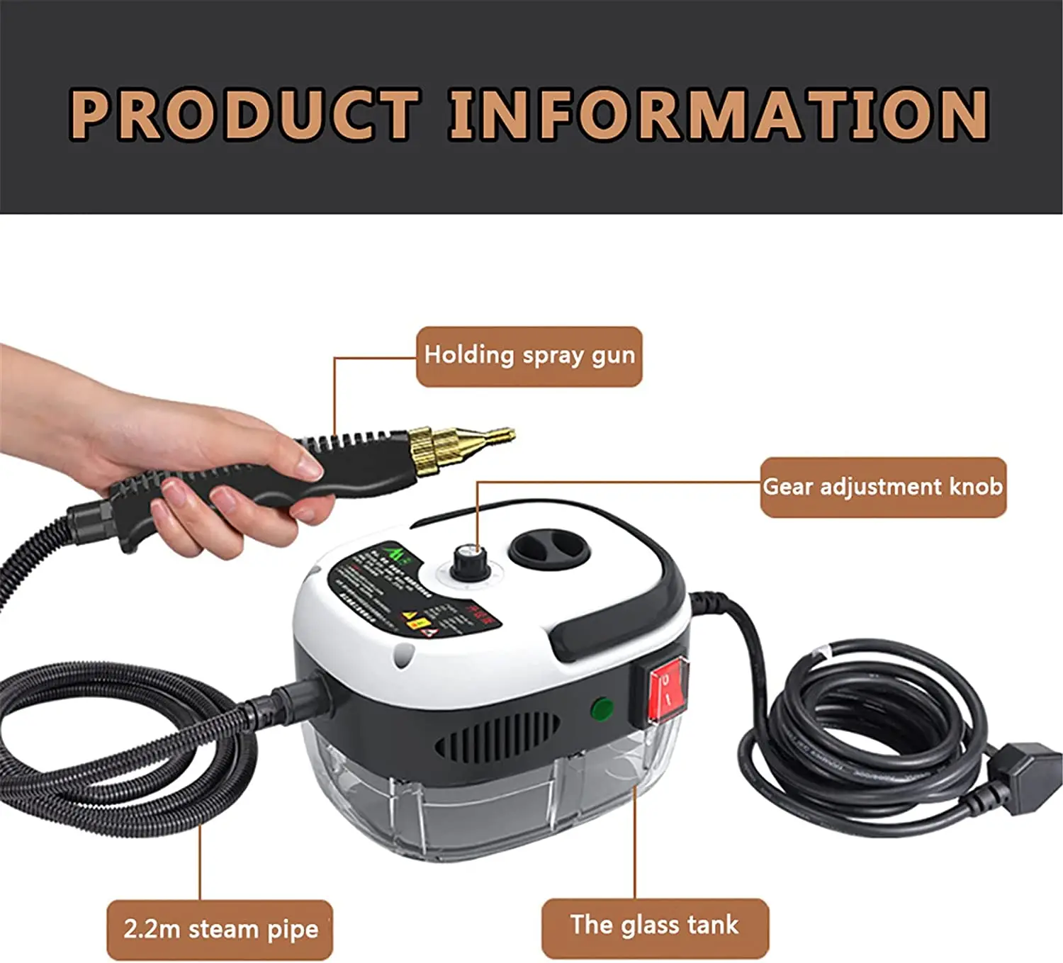 High Temperature And Pressure Steam Cleaner 2500W 110V 220V Electric Steaming Cleaner For Air Conditioner Kitchen Hood Cleaning