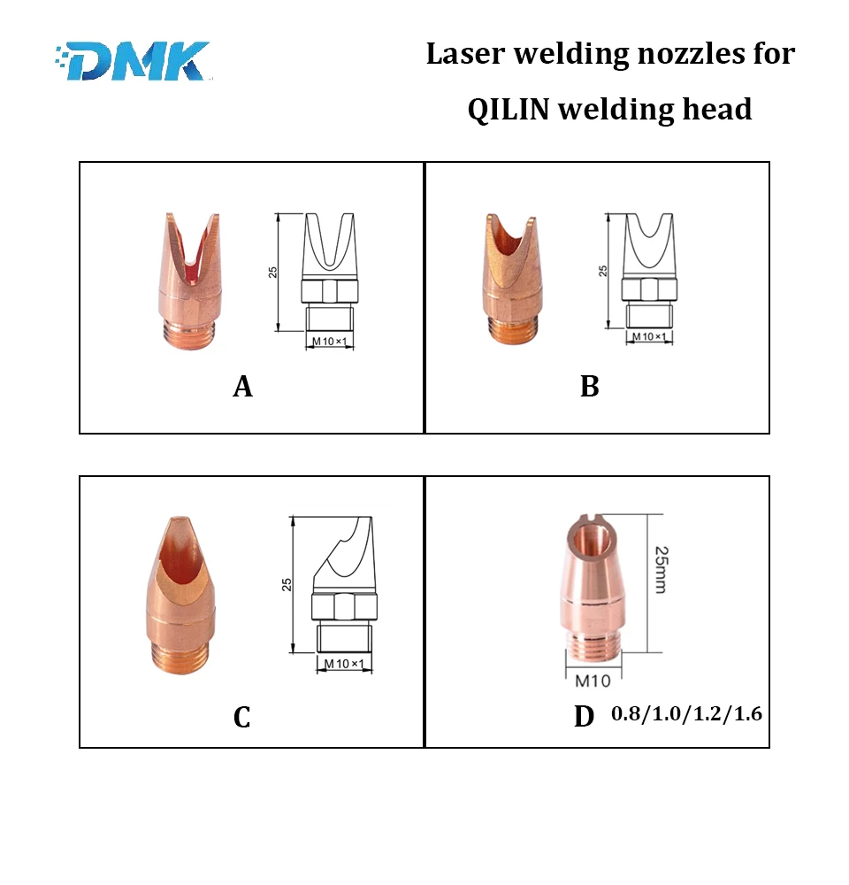 Imagem -02 - Bocal de Solda a Laser Dmk Qilin Diâmetro da Linha M10 11.8 mm para Máquina de Solda Manual a Laser