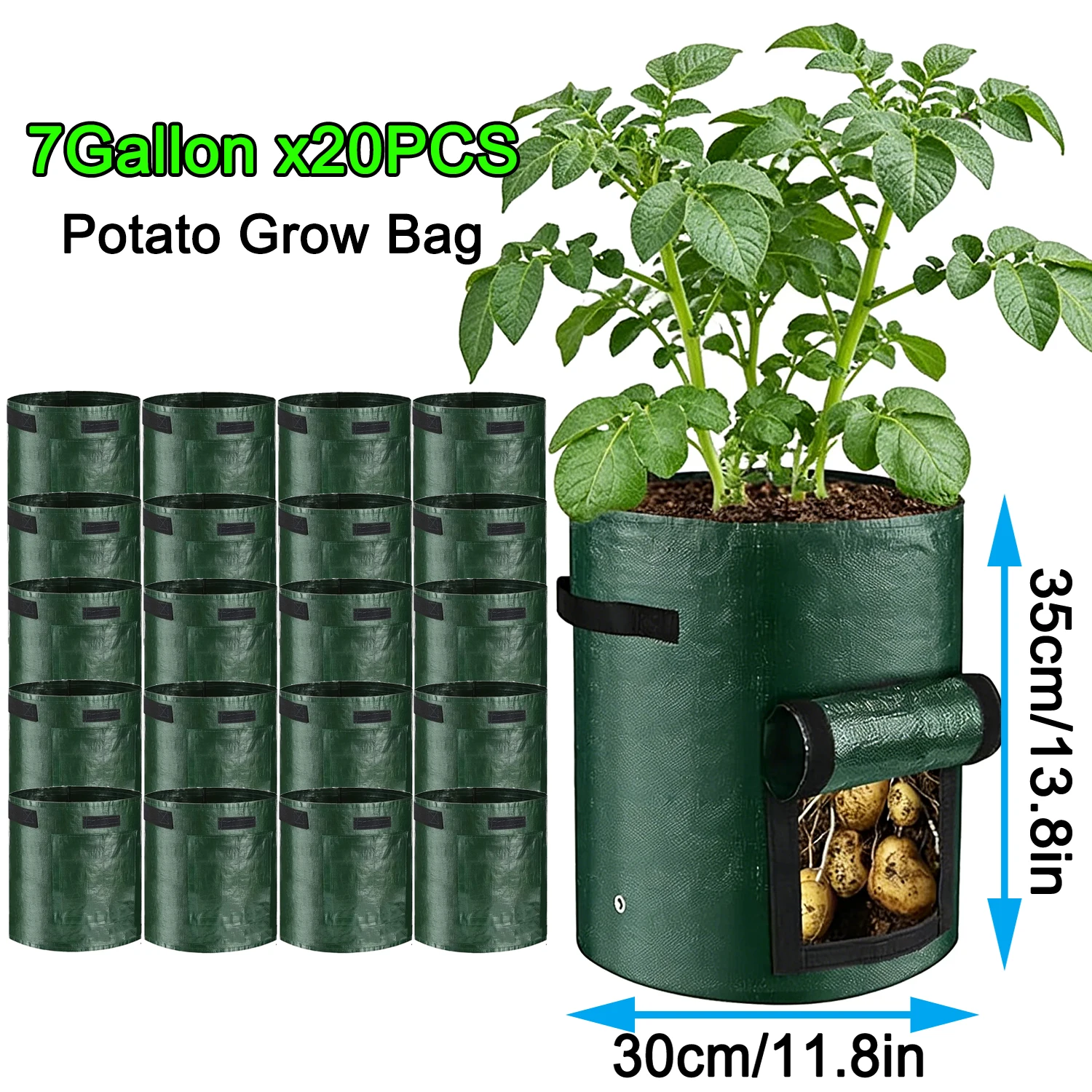 50 STKS 7 Gallon Grow Bags voor Groenten Planten met Handvatten Potten voor Planten Vorm voor Tuin Bloempotten voor Outdoor & Woonkamer