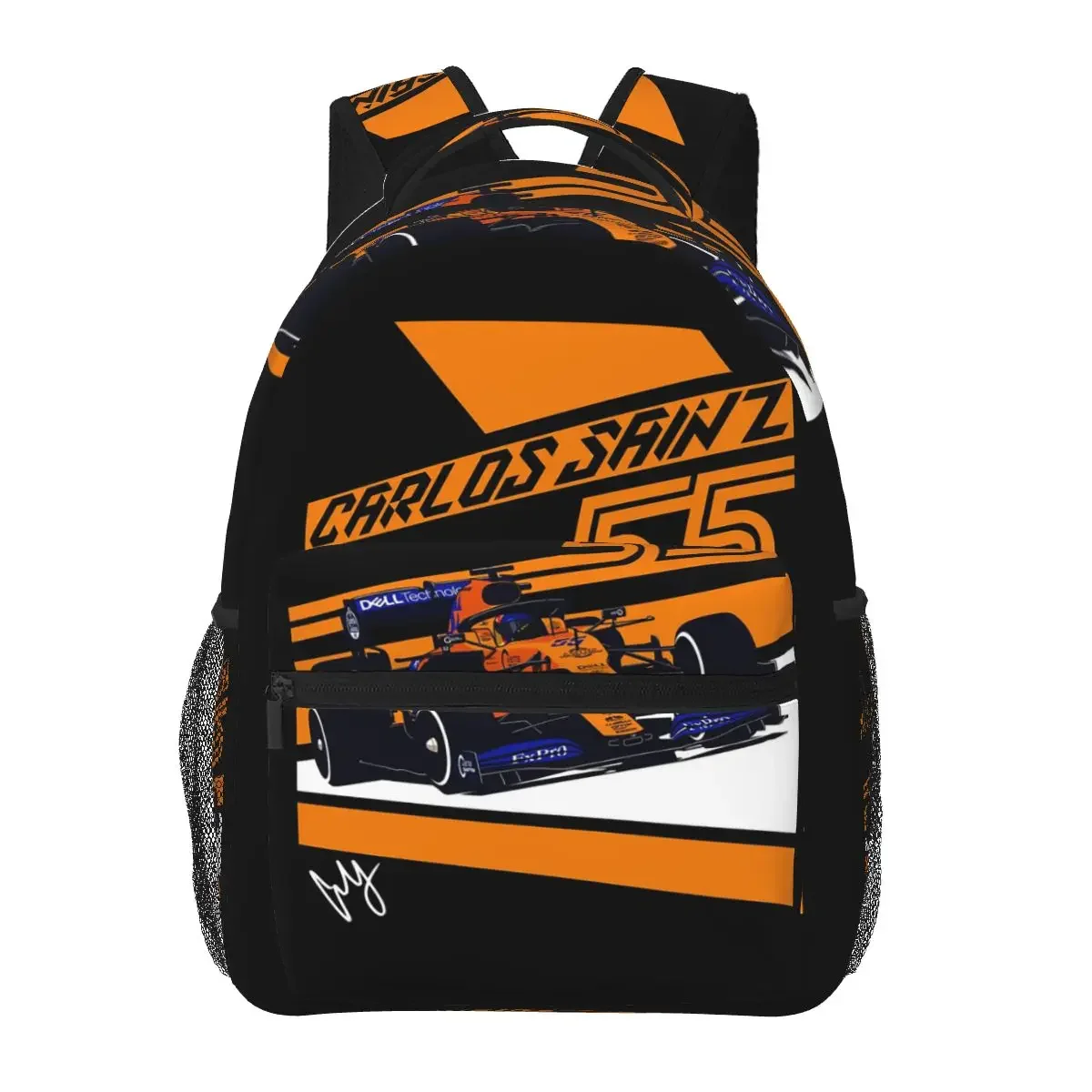 カルロス-サインツ-jr-f1-シグネチャー-グラフィック-ダーク-バックパック-ボーイズ-ガールズ-ブックバッグ-学生-スクールバッグ-ラップトップ-リュックサック-ショルダーバッグ
