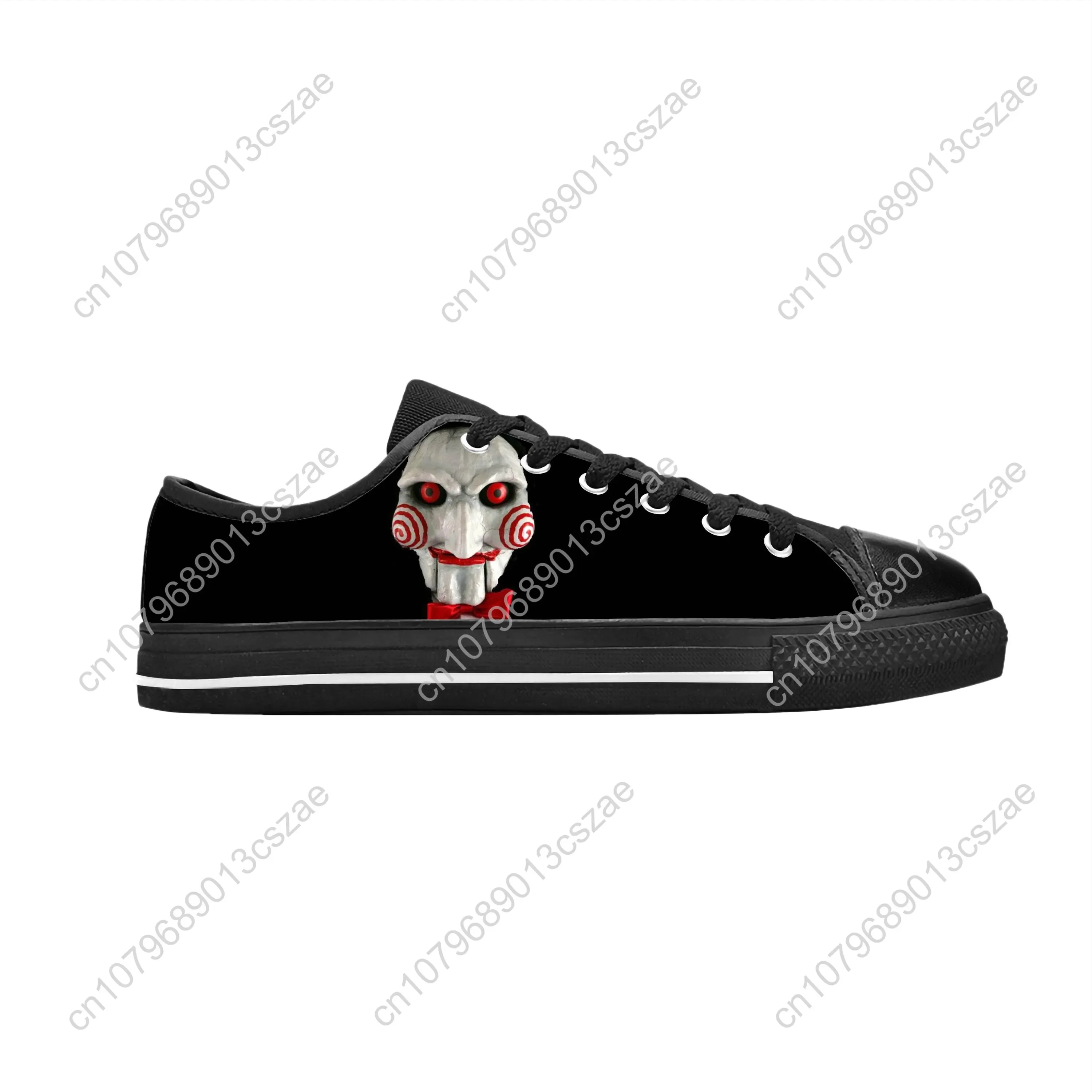 Saw Movie Horror Jigsaw Puppet Halloween Gothic Casual Cloth Shoes Low Top Comfortable Breathable 3D Print Men Women Sneakers