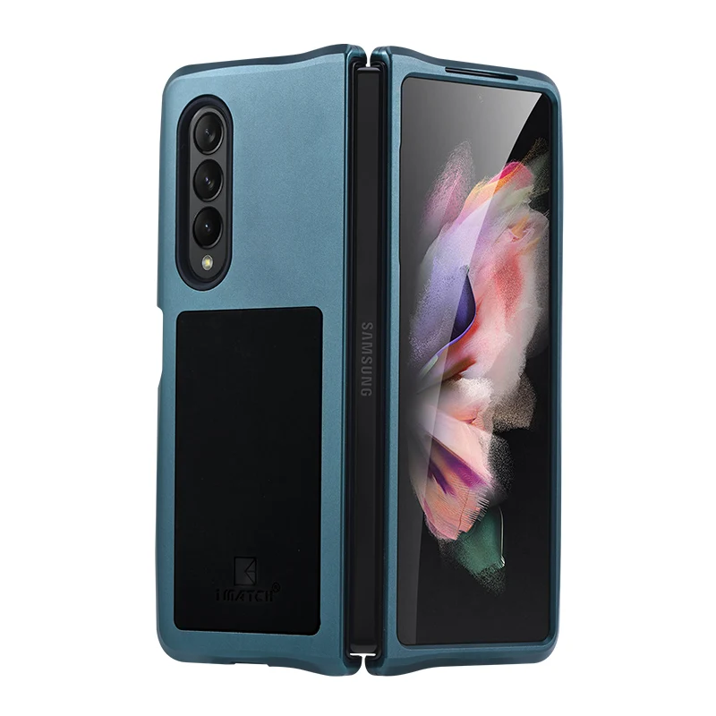 Imatch Aluminum Metal Silicone Shockproof Cases For Samsung Galaxy Z Fold 6 5 4 3 Fold6 Fold5 5g Dirt Shock Proof Case Cover