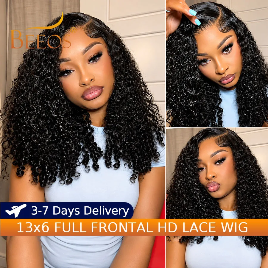 13x6 HD Lace Frontal Wigs 250% Density Burmese Curly Wig Human Hair Pre Plucked Spiral Ends HD Lace Wigs Deep Part Melt Skins