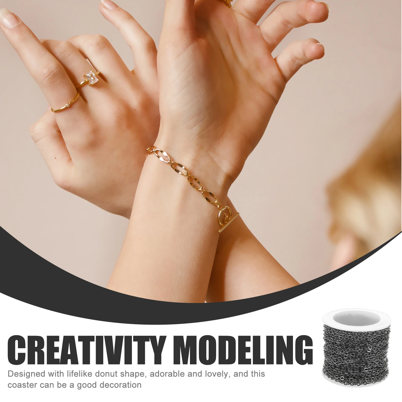 

Uonlytech 1-рулонная ювелирная цепочка для ожерелья, браслетов, изготовления подвесок, принадлежности для рукоделия и рукоделия