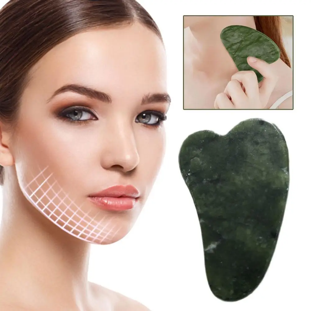 1/2/3PCS Color Random Small Calf Horn Scraping Board Natural Jade Store Scraper Massage For Facial Neck Skin Care Tools