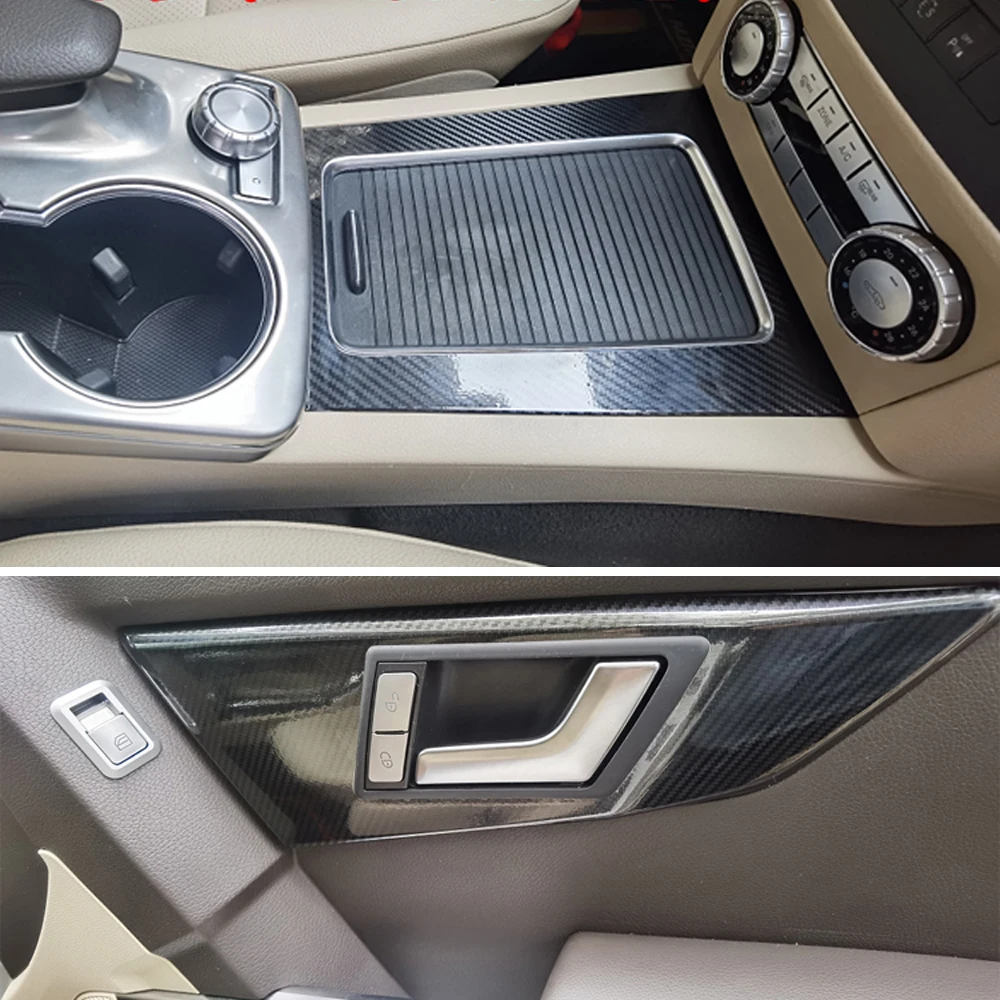 

For Mercedes Benz GLK GX204 2013-2016 Car-Styling Carbon Fiber Car Interior Center Console Color Molding Sticker Decals Parts