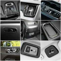 For Volvo XC60 2018-2025 Carbon Fiber Color Car Styling Molding Trim Interior Accessories Central Console Decoration Sticker