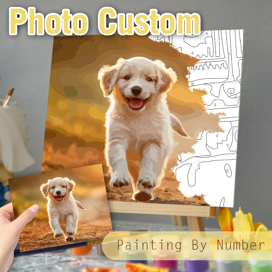 RUOPOTY 24/36/48 Colors Paint By Numbers Kits For Adults Photo Customization Diy Hand Drawn Coloring On Canvas Unique Gift