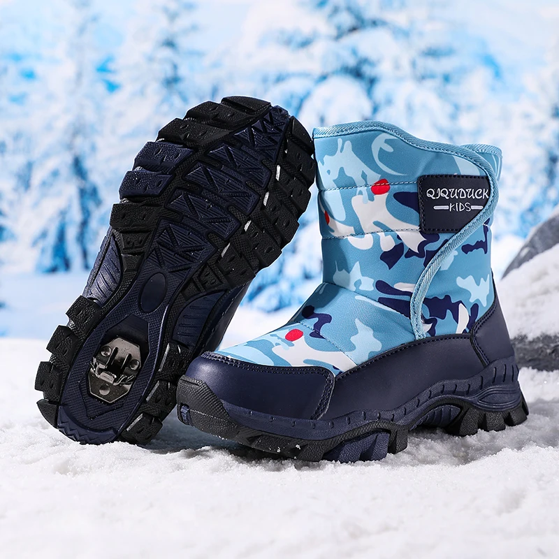 

Зимние плюшевые теплые зимние ботинки 2025 года — уличная обувь на нескользящей резиновой подошве, модные спортивные ботильоны для мальчиков и девочек, дети