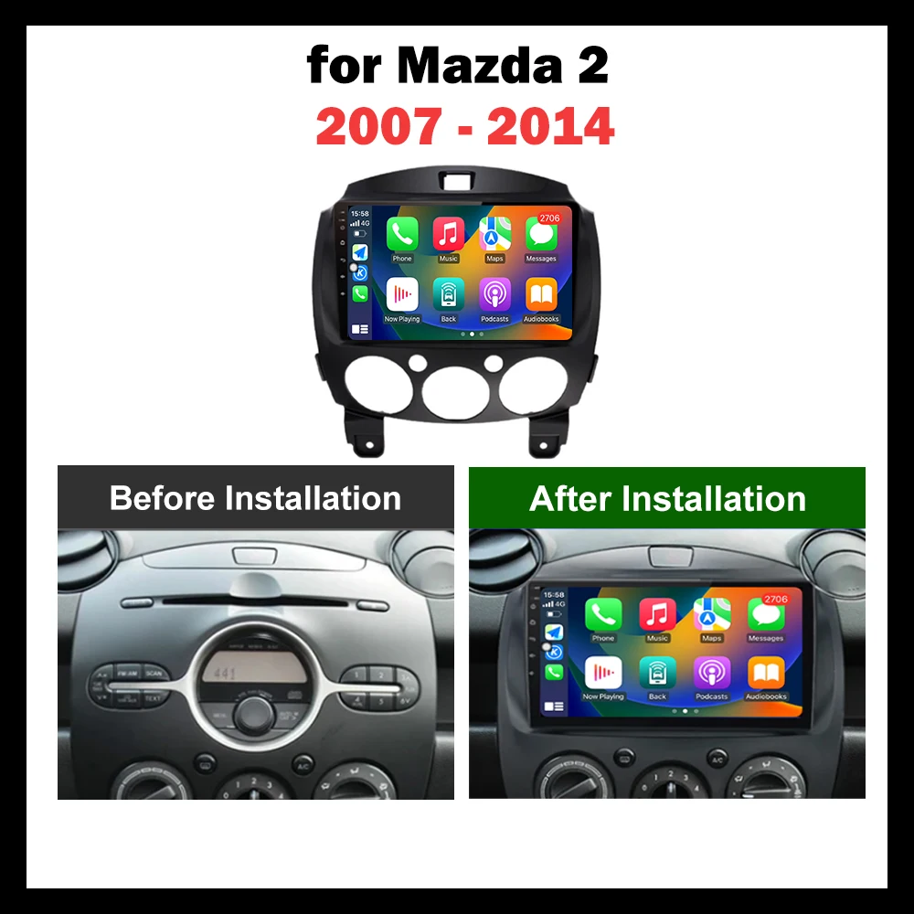 9 ''لسيارة مازدا 2 2007 - 2014 مشغل راديو الوسائط المتعددة أندرويد OS نظام تحديد المواقع والملاحة 4G واي فاي BT أدوات السيارات HD شاشة DSP ستيريو