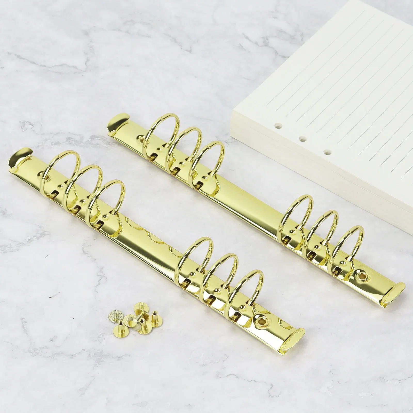 A5 Index Card Holders 30mm Metal 6-Hole Binding Rings Notebook DIY Binding ClipsOffice Document Storage Stationery