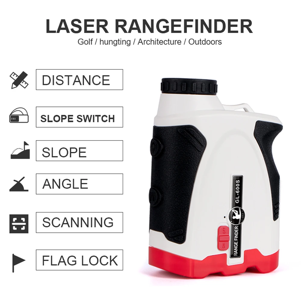 Laser rangefinder 600M with Slope Flag-Lock vibration golf course Laser Distance meter for Hunting golfing handle telescope