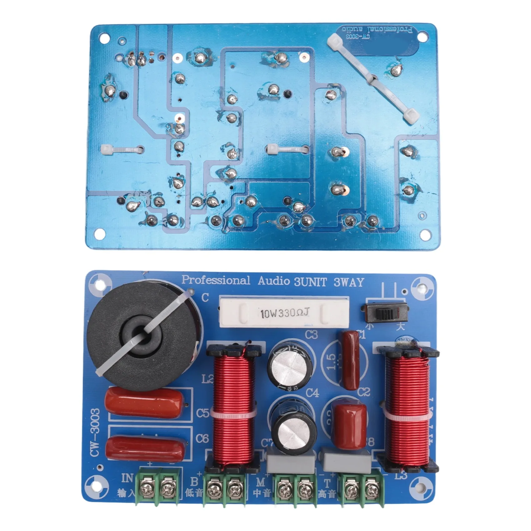 A14M 2PCS 3-Way 250W 850/5200Hz Frequency Divider DIY Speaker Filter Circuit Treble Medium Hifi Stereo Audio Crossover