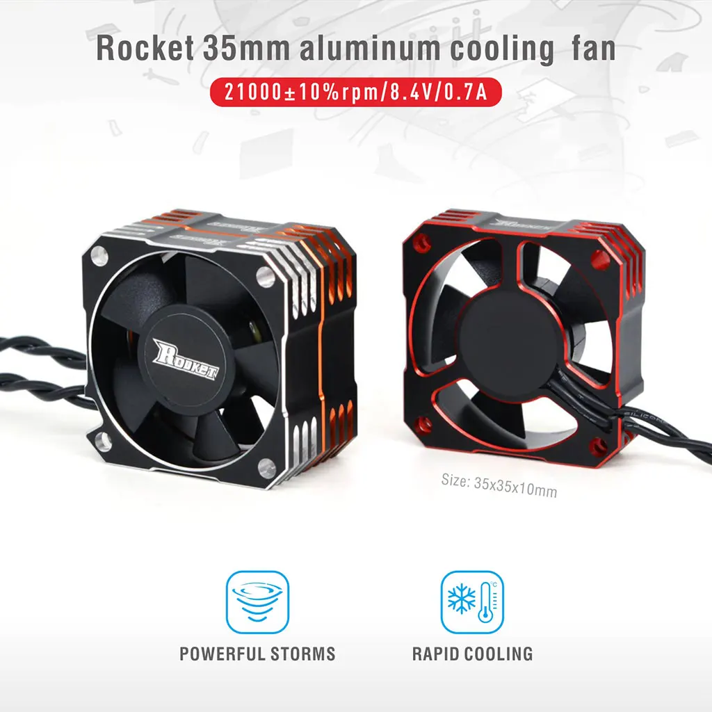 SURPASS HOBBY 2PCS Cooling Fan 25 30 35 40 50mm Rocket Heat Dissipation Fans Metal Motor Fan Cover for Brushless Motor RC CAR