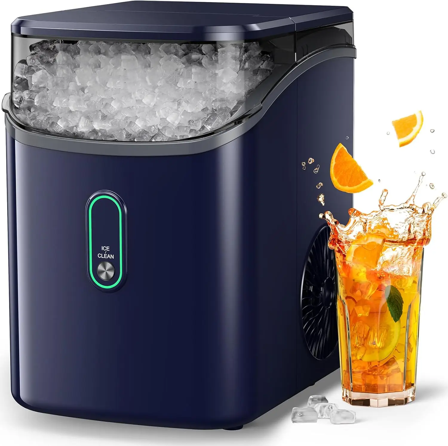 

Nugget Ice Maker Countertop, Pebble Ice Maker with Crushed Ice, One-Click Operation Ice Machine with Self-Cleaning, 33lbs/24H