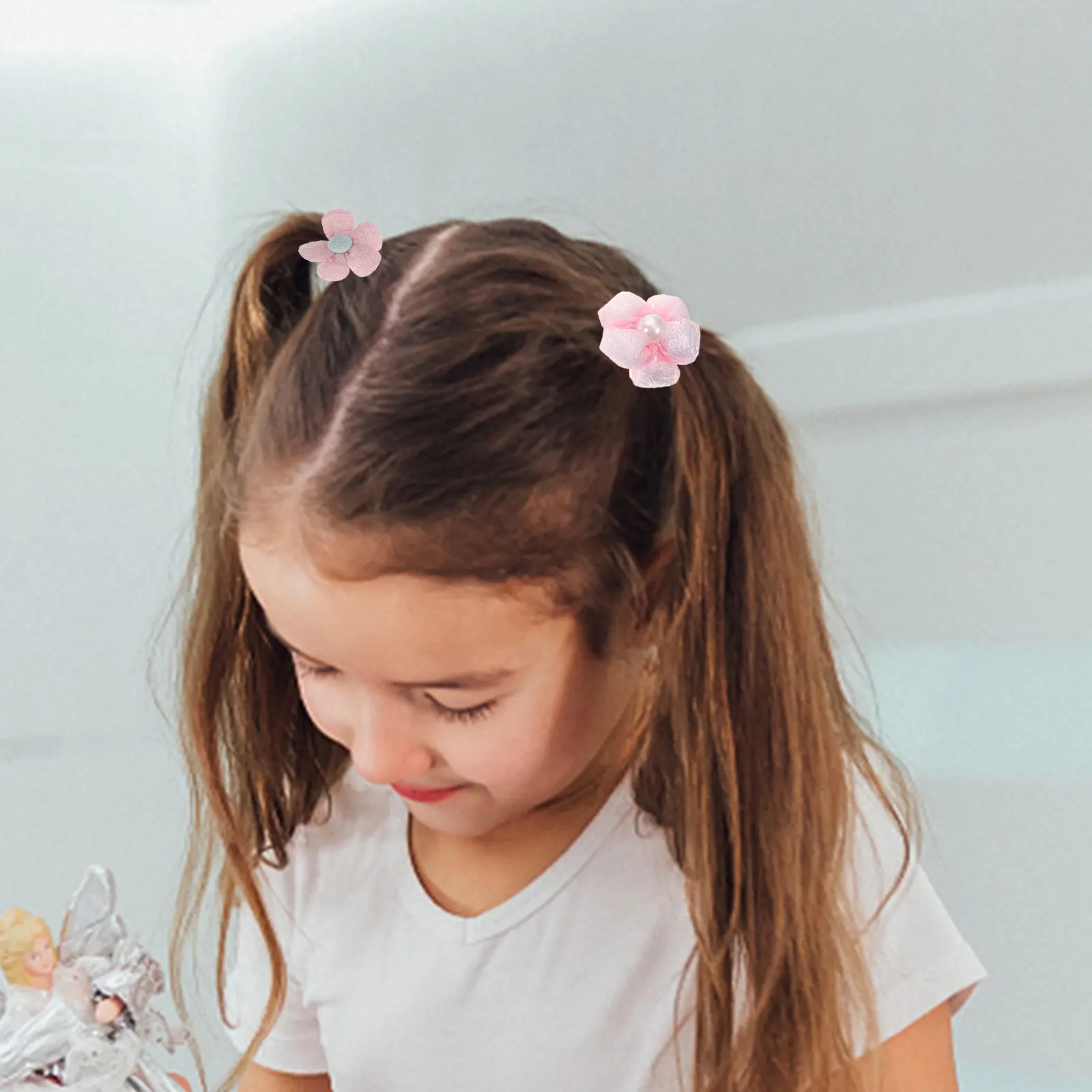 

31Pcs Flower Elastic Hair Ties Soft Fabric Hair Ropes for Girls Kids Ponytail Holders Daily Wear Party Accessories
