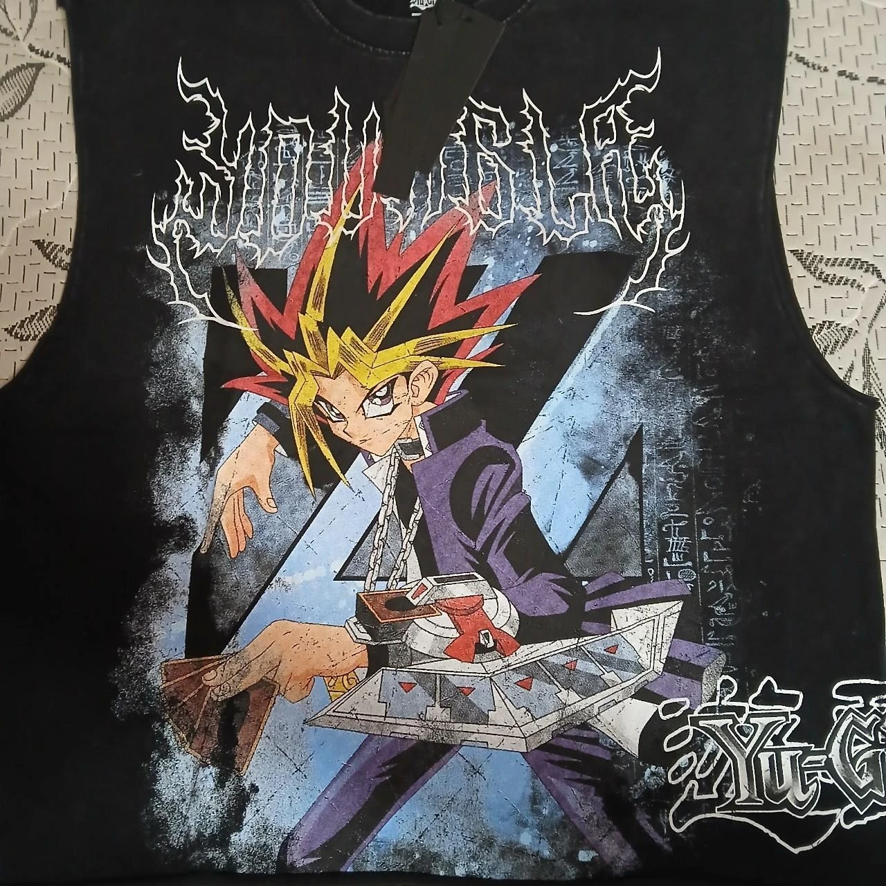 

Y2k Yu-Gi-Oh Мужская майка с принтом Trash Повседневные готические топы в стиле Харадзюку Спортивный жилет Короткий сетчатый топ Уличная одежда в стиле панк Мужская одежда для спортзала
