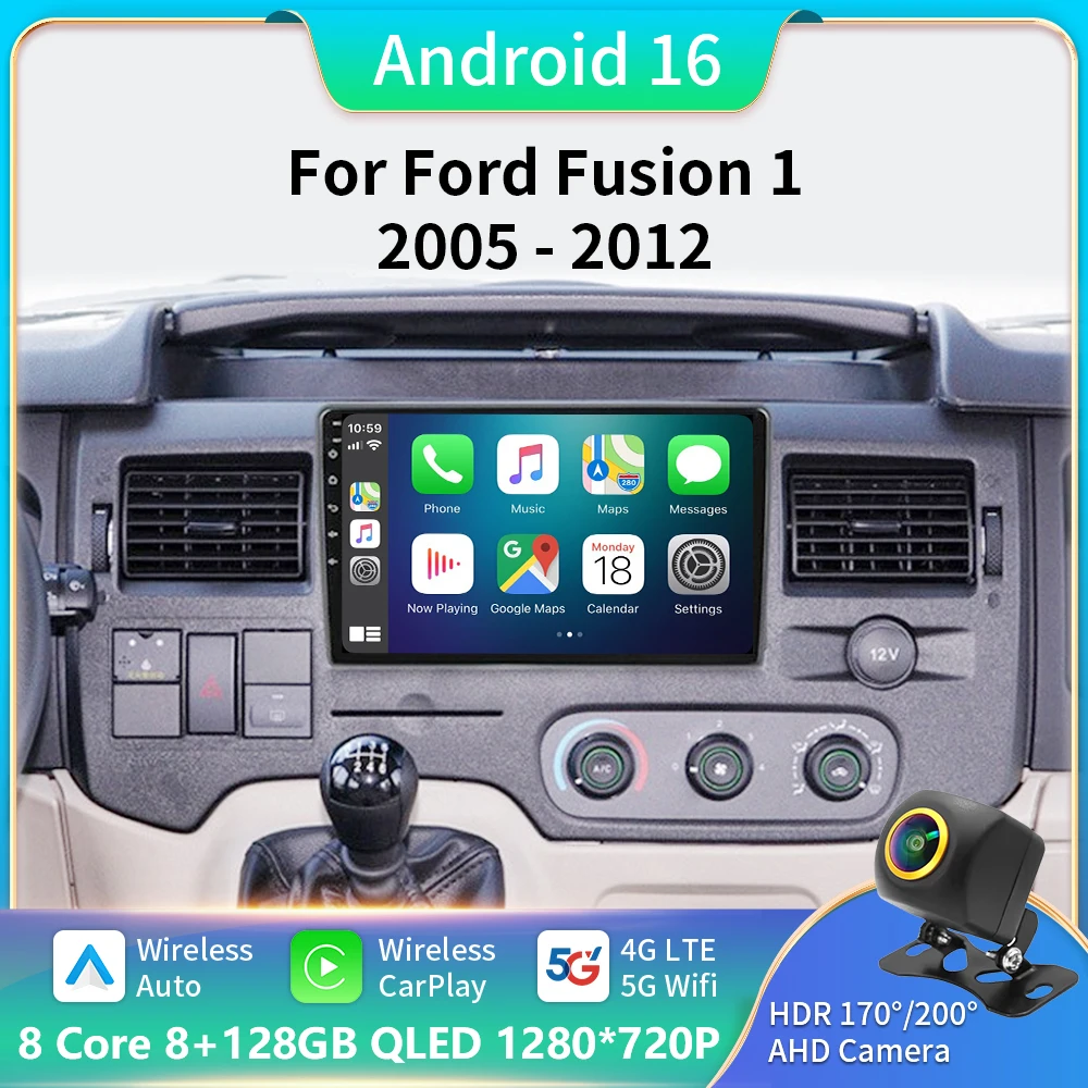 

For Ford Fusion 1 2005-2012 Car Radio Android 16 Multimedia Video GPS Navigation 5G WIFI BT Carplay DSP Android Auto Player 2Din