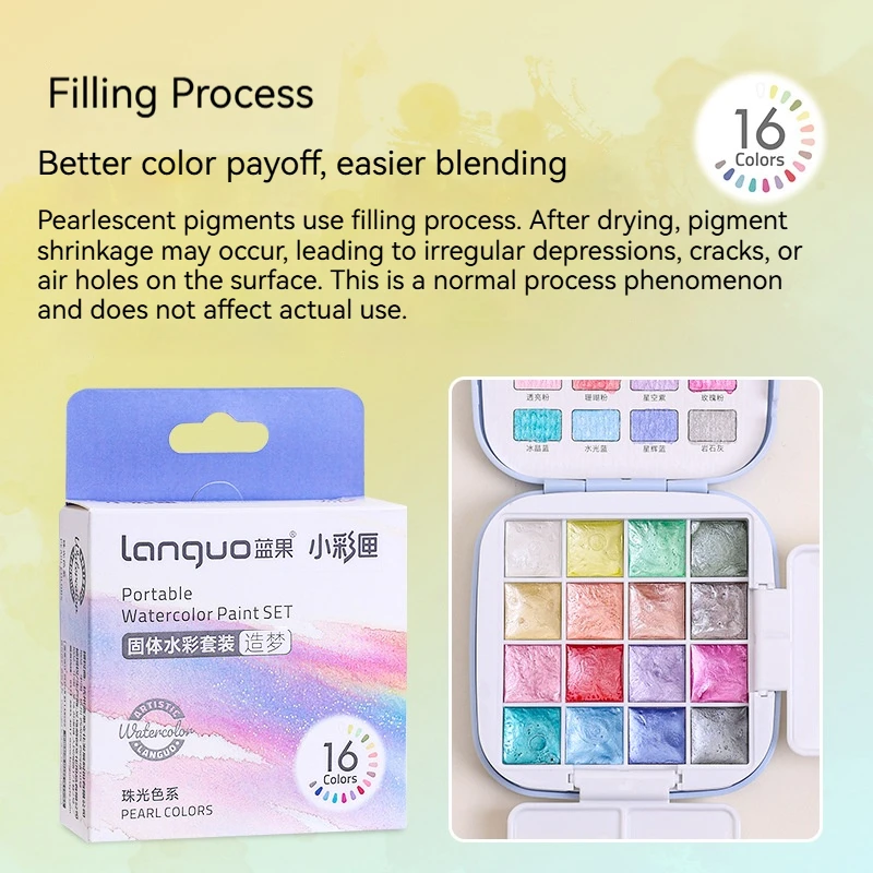 16-Color Portable Watercolor P - Watercolor Paint Set Solid Pigment recension och pris