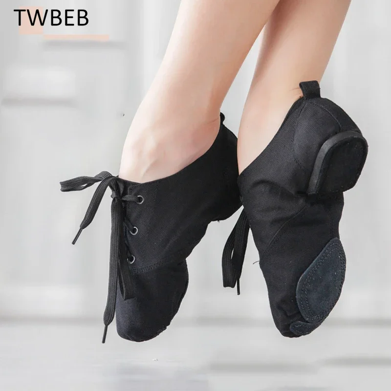 Children's Dance Shoes Women's Dance Shoes Canvas Jazz Dance Shoe Low Cut Adult Men's Modern Form Ballet Shoes