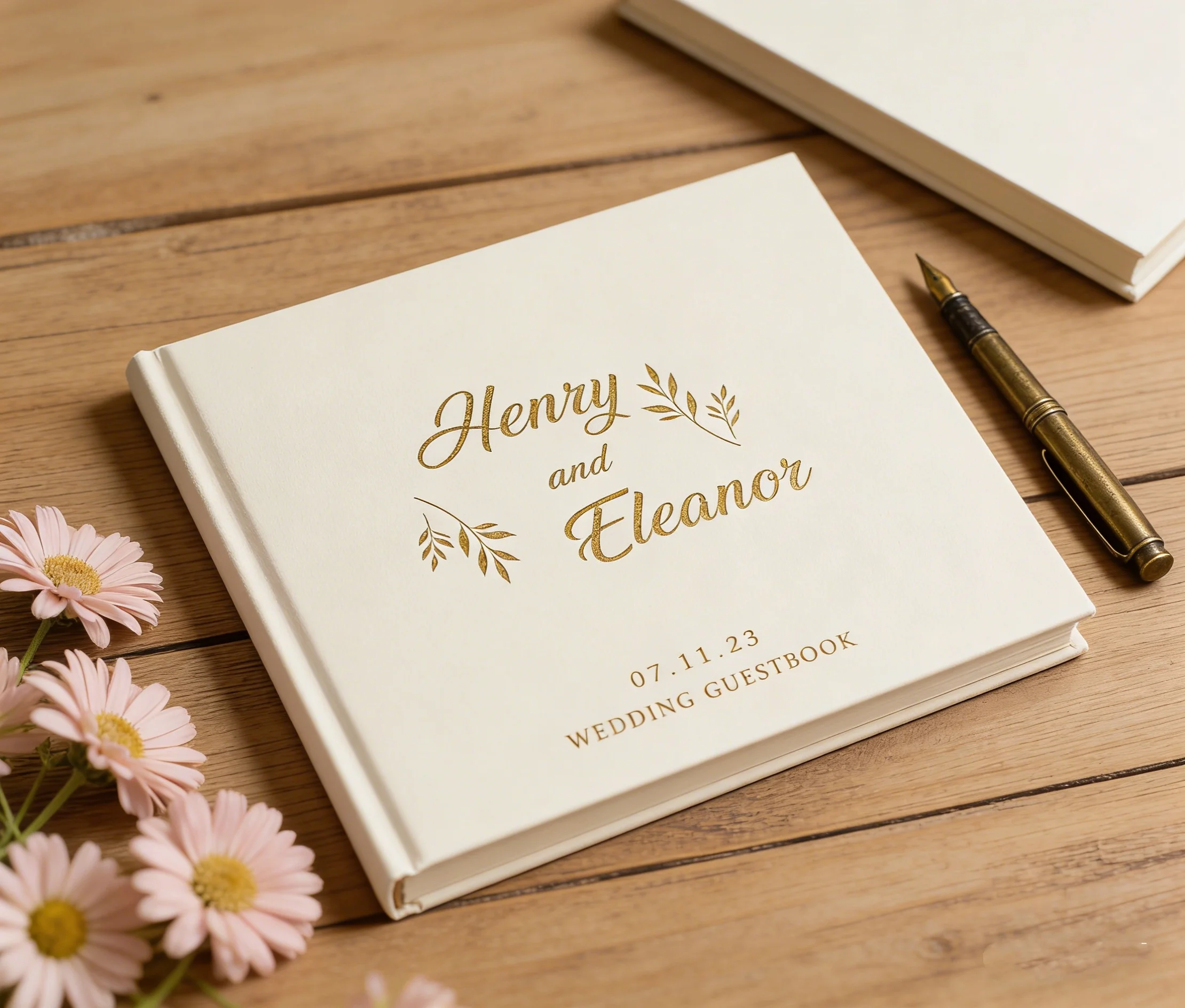 

Персонализированная чёрная свадебная книга для гостей | Книга для записи гостей на свадьбу | Фотоальбом в твердом переплете с чистыми/линованными страницами