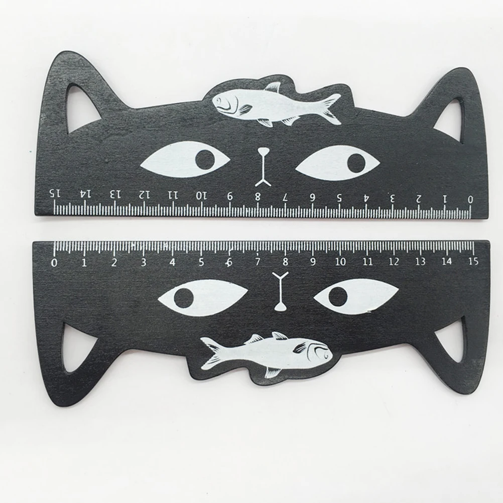 

4 Pcs Kitten Ruler Cat Shape Rulers Pendant for s Wooden Bamboo Measuring Tool